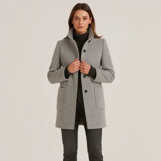 Damen Mantel – Wollmischung, Elegant & Zeitlos