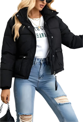 Damen Pufferjacke – Gemütlich & Stilvoll, mit Hohem Kragen & Reißverschluss