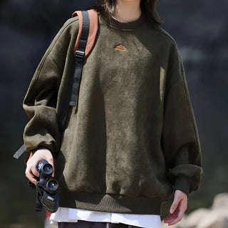 Damen Pullover – Wildleder-Optik, Weich & Modern