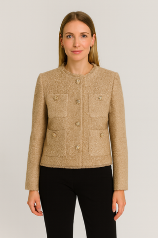 Damen Blazer – Bouclé-Stil, Taillierter Schnitt, Elegant & Zeitlos