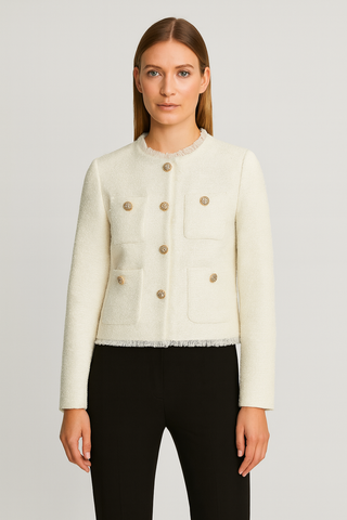 Damen Blazer – Bouclé-Stil, Taillierter Schnitt, Elegant & Zeitlos