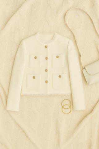 Damen Blazer – Bouclé-Stil, Taillierter Schnitt, Elegant & Zeitlos