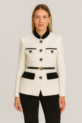 Damen Blazer – Taillierter Schnitt, Tweed-Look, Elegant & Vielseitig