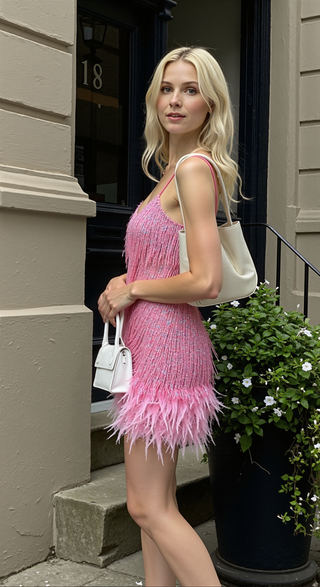 This elegant women's cocktail dress features a glamorous design adorned with shimmering sequins, crafted from a comfortable material that enhances the sophisticated style, perfect for special occasions 1