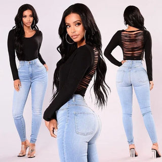 These women's high-waisted jeggings feature a sleek, slim fit in a classic black color, crafted from a comfortable stretch material that combines style and versatility 1