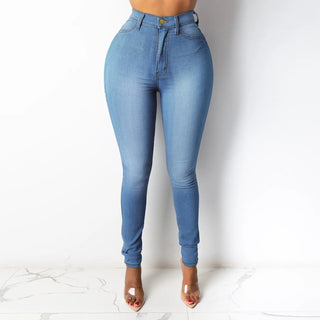 These women's jeggings feature a high waist and a slim fit, crafted from a comfortable stretch fabric in classic black, perfect for versatile styling in casual or 1