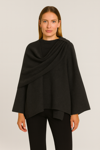 Damen Poncho – Oversize-Schnitt, Leichtes Material, Elegant & Vielseitig