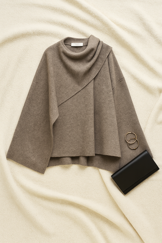 Damen Poncho – Oversize-Schnitt, Leichtes Material, Elegant & Vielseitig