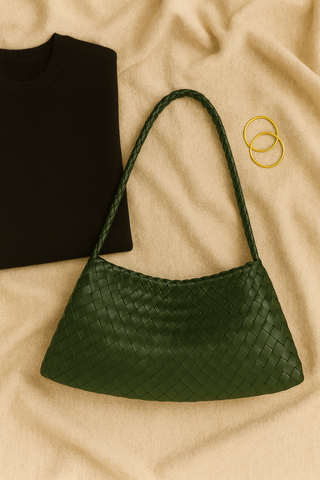 Damen Schultertasche – Geflochtenes Detail, Kunstleder, Elegant & Praktisch