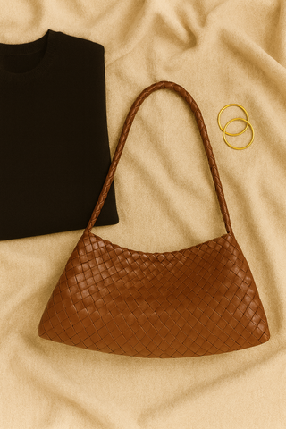 Damen Schultertasche – Geflochtenes Detail, Kunstleder, Elegant & Praktisch