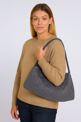 Damen Schultertasche – Geflochtenes Detail, Kunstleder, Elegant & Praktisch