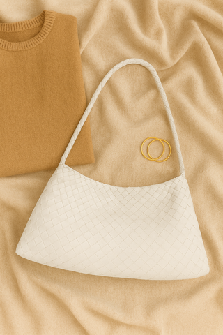 Damen Schultertasche – Geflochtenes Detail, Kunstleder, Elegant & Praktisch