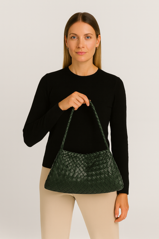 Damen Schultertasche – Geflochtenes Detail, Kunstleder, Elegant & Praktisch