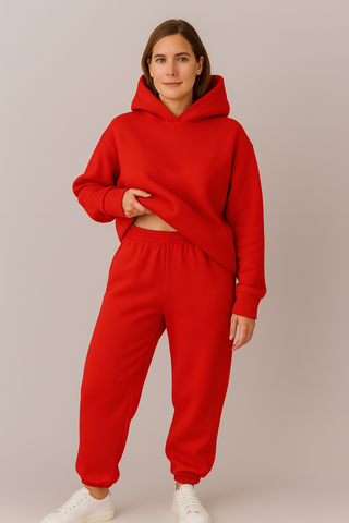 Damen Set – Kapuzenpullover und Jogginghose, Baumwolle, Komfortabel & Stilvoll