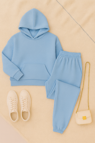 Damen Set – Kapuzenpullover und Jogginghose, Baumwolle, Komfortabel & Stilvoll