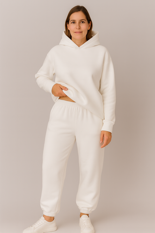 Damen Set – Kapuzenpullover und Jogginghose, Baumwolle, Komfortabel & Stilvoll