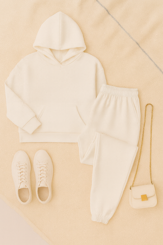 Damen Set – Kapuzenpullover und Jogginghose, Baumwolle, Komfortabel & Stilvoll