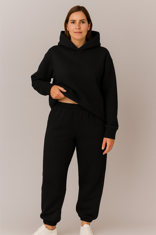 Damen Set – Kapuzenpullover und Jogginghose, Baumwolle, Komfortabel & Stilvoll
