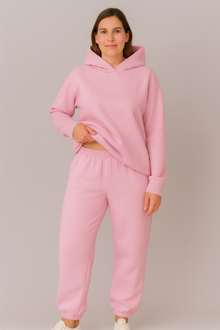 Damen Set – Kapuzenpullover und Jogginghose, Baumwolle, Komfortabel & Stilvoll