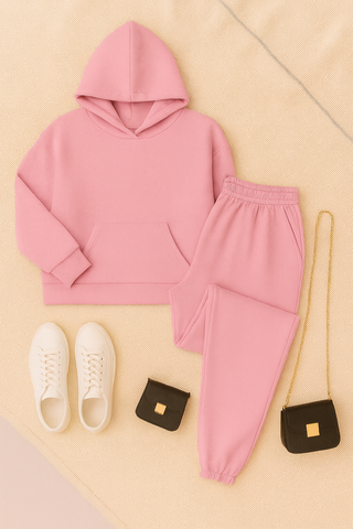 Damen Set – Kapuzenpullover und Jogginghose, Baumwolle, Komfortabel & Stilvoll