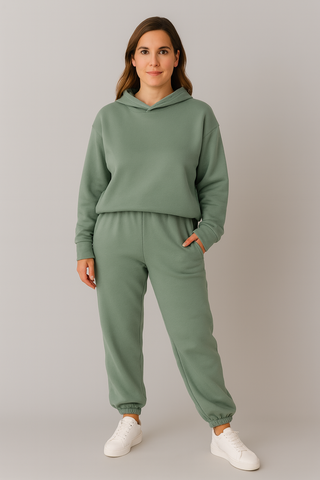 Damen Set – Kapuzenpullover und Jogginghose, Baumwolle, Komfortabel & Stilvoll