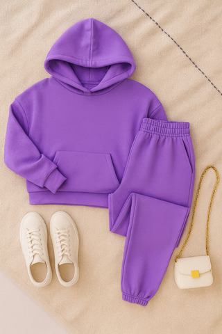 Damen Set – Kapuzenpullover und Jogginghose, Baumwolle, Komfortabel & Stilvoll