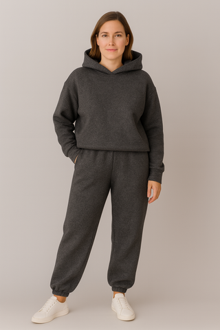 Damen Set – Kapuzenpullover und Jogginghose, Baumwolle, Komfortabel & Stilvoll