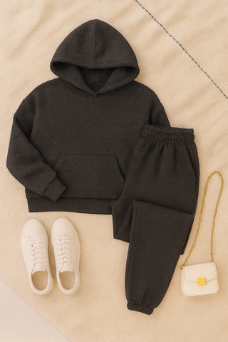 Damen Set – Kapuzenpullover und Jogginghose, Baumwolle, Komfortabel & Stilvoll