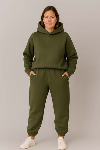 Damen Set – Kapuzenpullover und Jogginghose, Baumwolle, Komfortabel & Stilvoll
