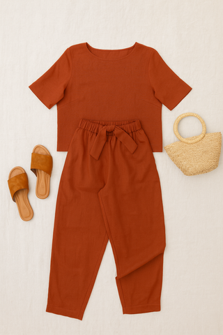 Damen Set – Luftiges Frühlingsdesign, Polyester-Baumwoll-Mix