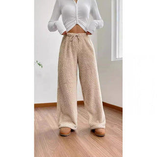 Damen hose aus Plüsch – Entspannte Passform, Weich & Modern