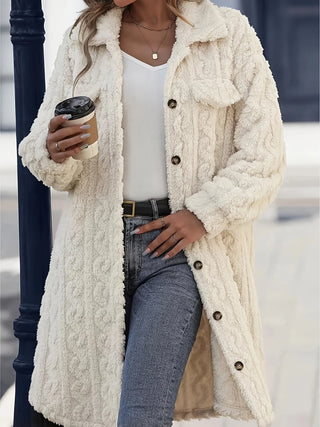 Damen jacke – Strukturiertes Design, Kuschelig & Stilvoll