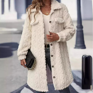 Damen jacke – Strukturiertes Design, Kuschelig & Stilvoll