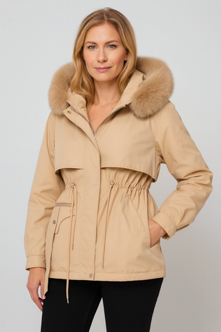 Damen jacke – Daunen, Taillierter Schnitt, Abnehmbarer Kragen, Elegant & Komfortabel