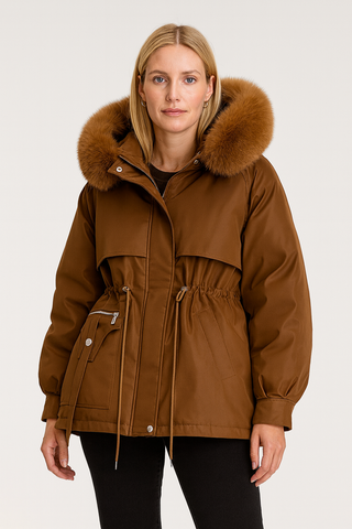 Damen jacke – Daunen, Taillierter Schnitt, Abnehmbarer Kragen, Elegant & Komfortabel