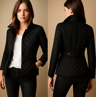 A women's jacket featuring an elegant design, crafted from warm, comfortable fabric, perfect for stylish layering in cooler weather. 1