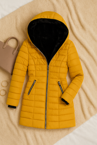 Damen jacke – Gepolstert mit Kapuze, Warm & Vielseitig