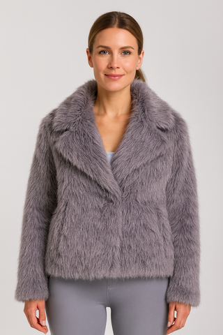 Damen Jacke – Luxuriöses Kunstfell, Elegant & Kuschelig