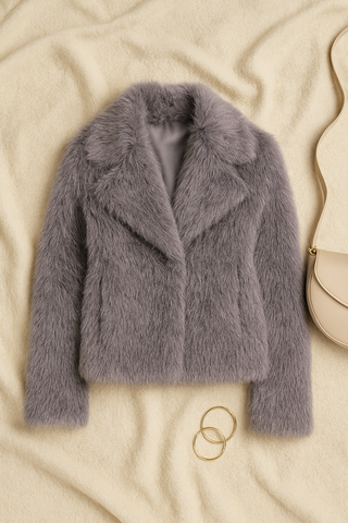 Damen Jacke – Luxuriöses Kunstfell, Elegant & Kuschelig