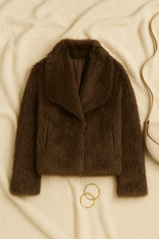 Damen Jacke – Luxuriöses Kunstfell, Elegant & Kuschelig