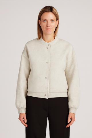 Damen jacke – Oversize-Bomber, Baumwolle, Lässig & Modern