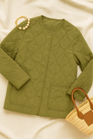 Damen jacke – Taillierter Steppstil, Elegant & Warm