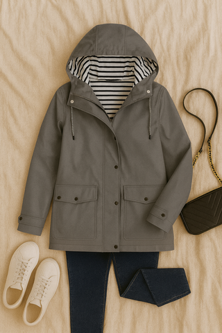 Damen Jacke – Wasserdicht mit Gestreiftem Futter, Bequem & Stilvoll