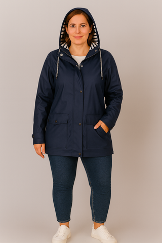 Damen Jacke – Wasserdicht mit Gestreiftem Futter, Bequem & Stilvoll