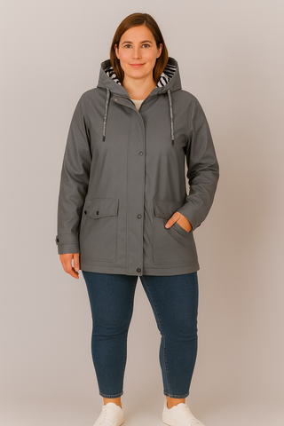 Damen Jacke – Wasserdicht mit Gestreiftem Futter, Bequem & Stilvoll