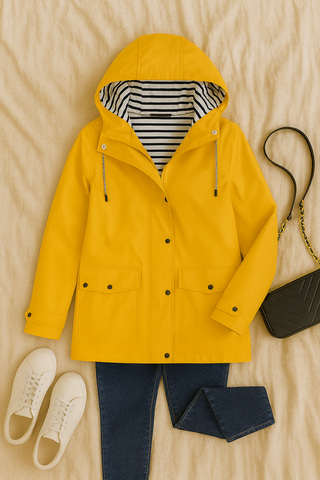 Damen Jacke – Wasserdicht mit Gestreiftem Futter, Bequem & Stilvoll