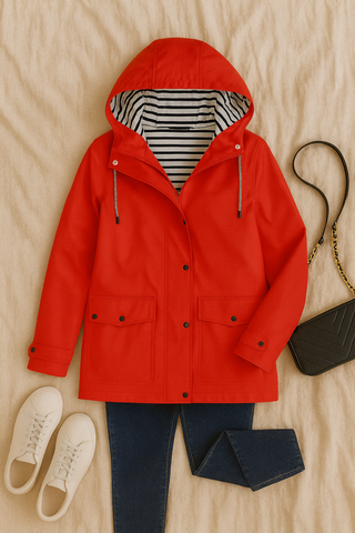 Damen Jacke – Wasserdicht mit Gestreiftem Futter, Bequem & Stilvoll