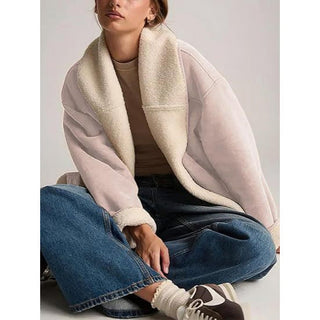 This women's jacket features a chic suede design, blending elegance with versatility, ideal for various occasions. Its soft material and tailored fit create a stylish silhouette, 5