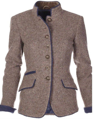 A women's jacket featuring an elegant design, crafted from a comfortable, high-quality fabric. Its timeless style makes it perfect for various occasions, blending sophistication with 1
