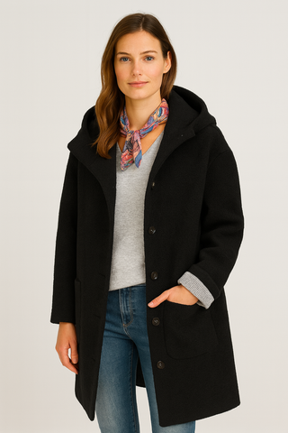 Damen mantel – Entspannte Passform, Wollgemisch, Elegant & Warm